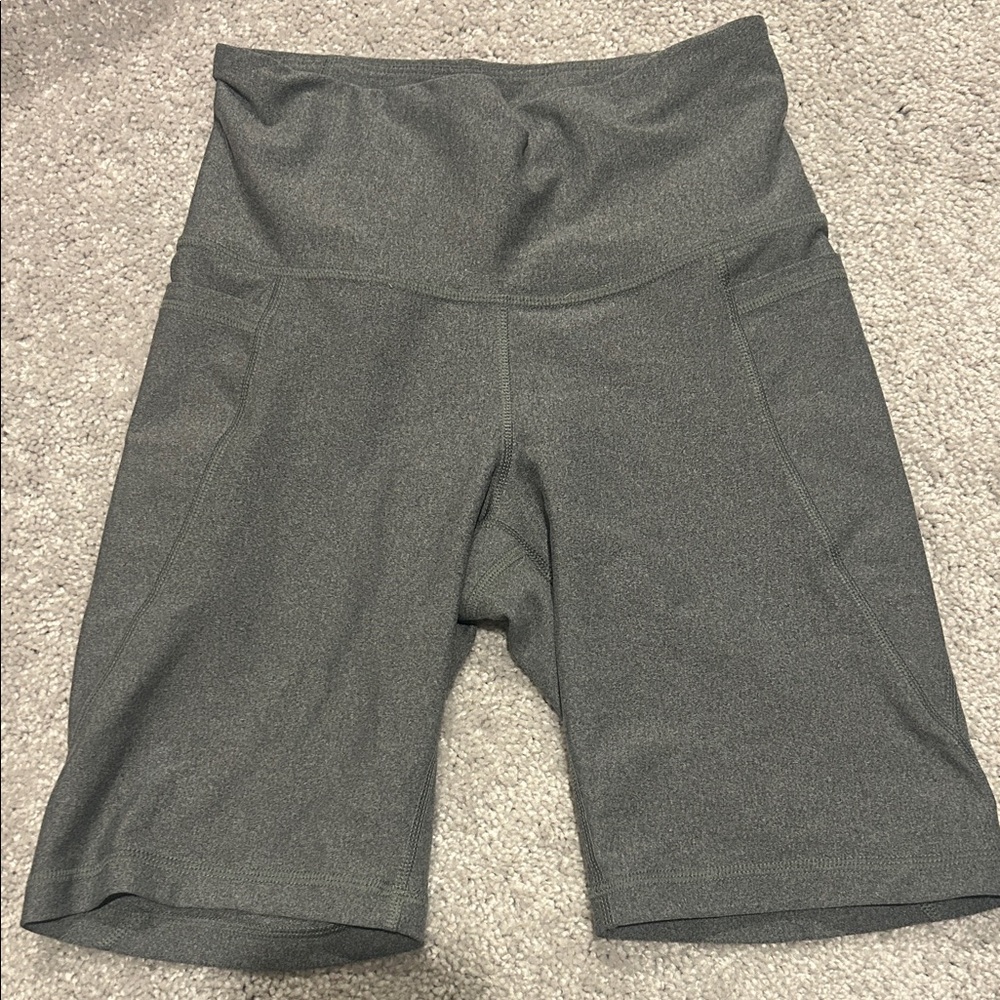 Gray Women's High-Waisted Bike Shorts
